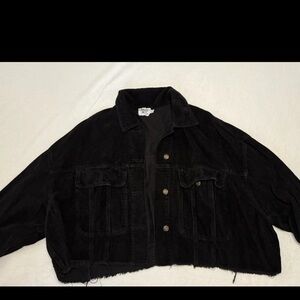 Princess Polly Black Corduroy Jean Jacket